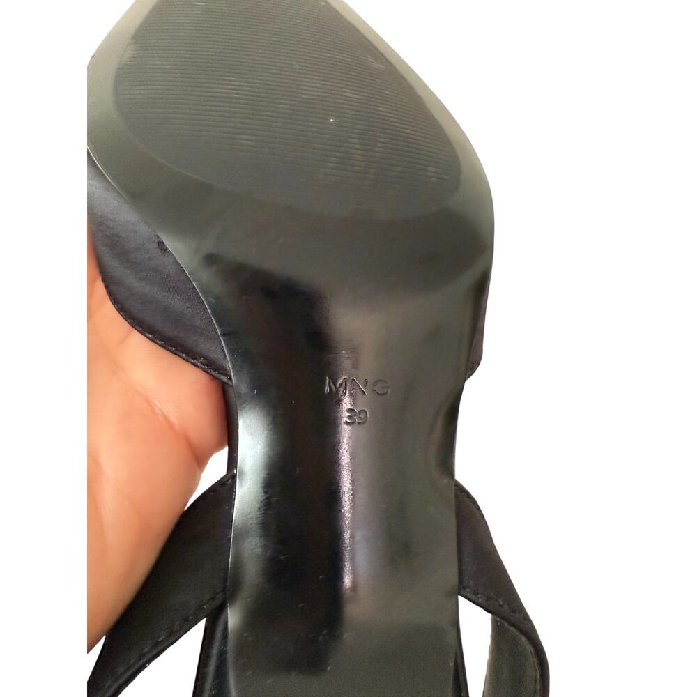 NWOT MANGO Pointed Ballerina Style Slingback Kitten Satin Heels - US 8 EU 39 - Picture 8 of 9